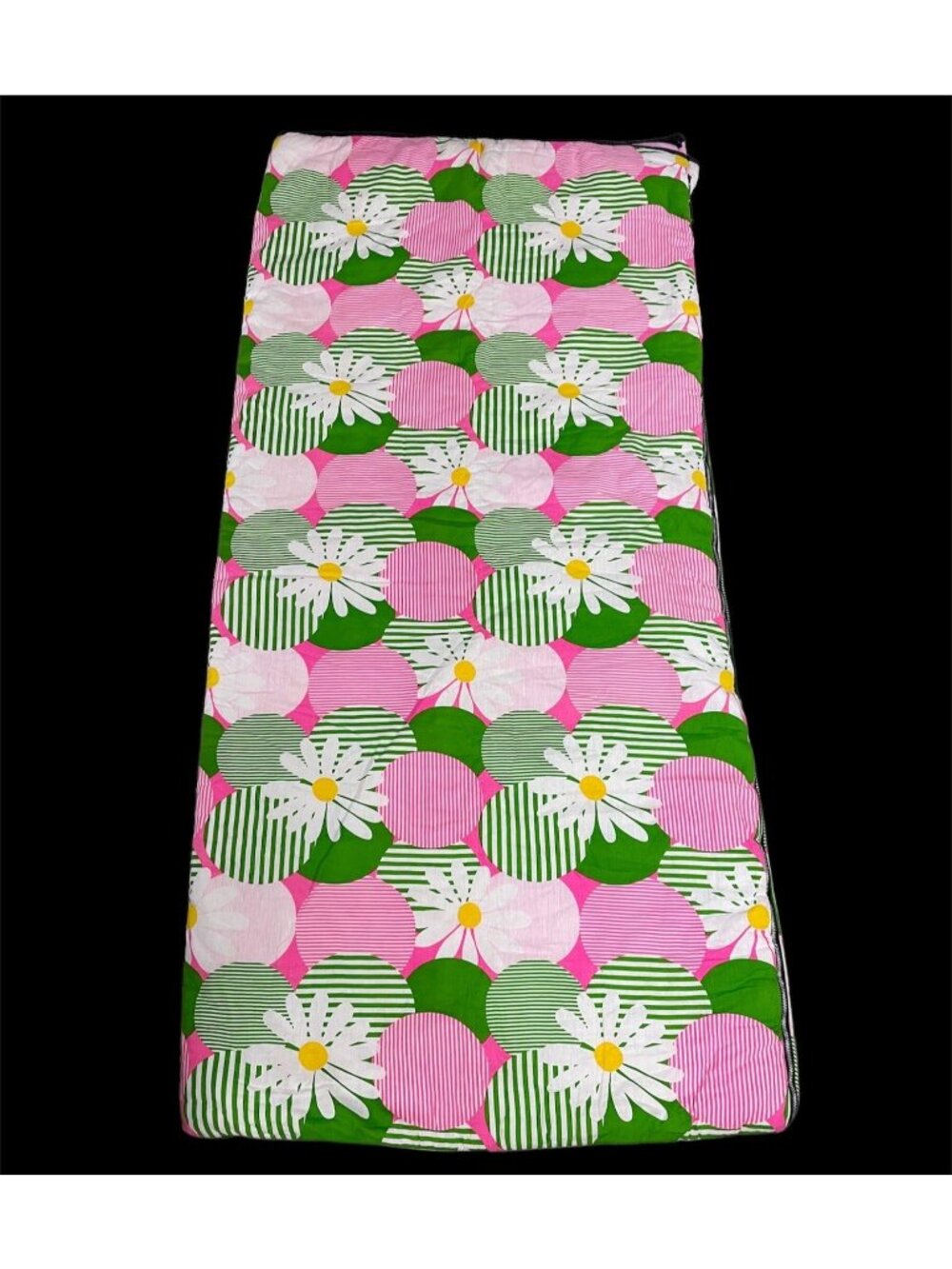Vintage Flower Power Daisy Sleeping Bag Blanket Mid Century Modern 60s Camping